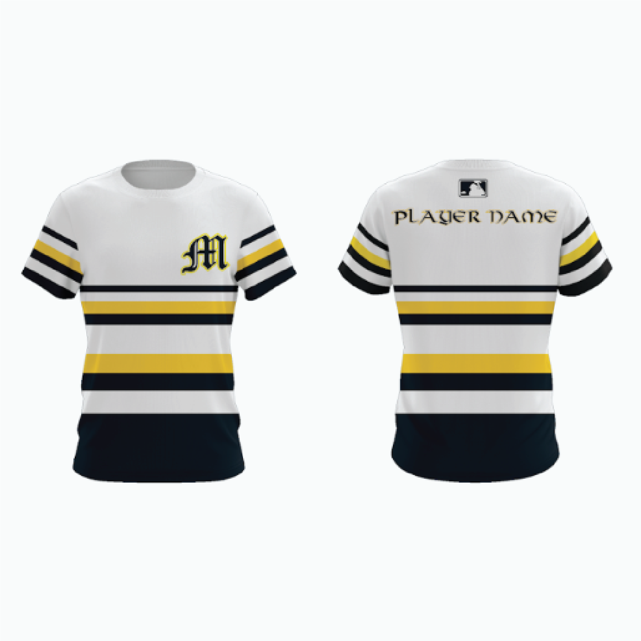 Home & Away Full-Button Baseball Jersey and Hat Package example 18