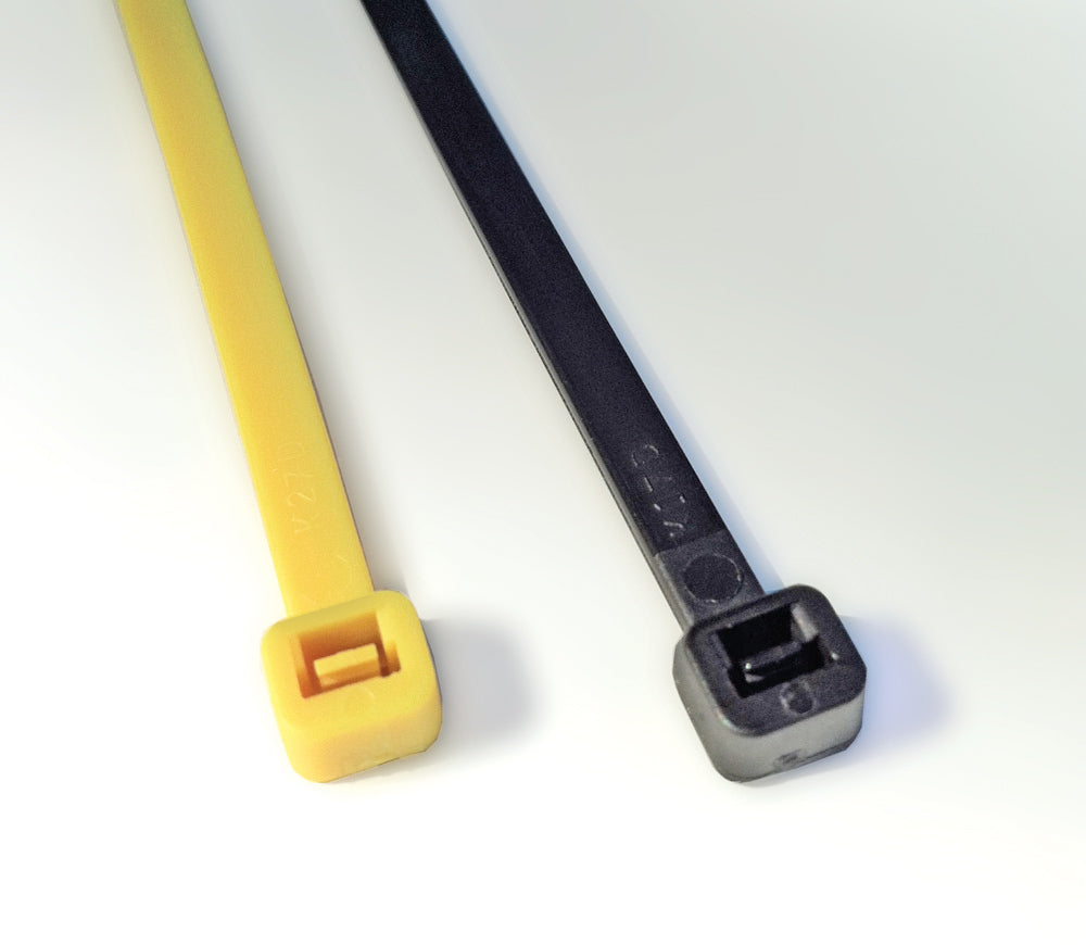 Black and yellow cable ties