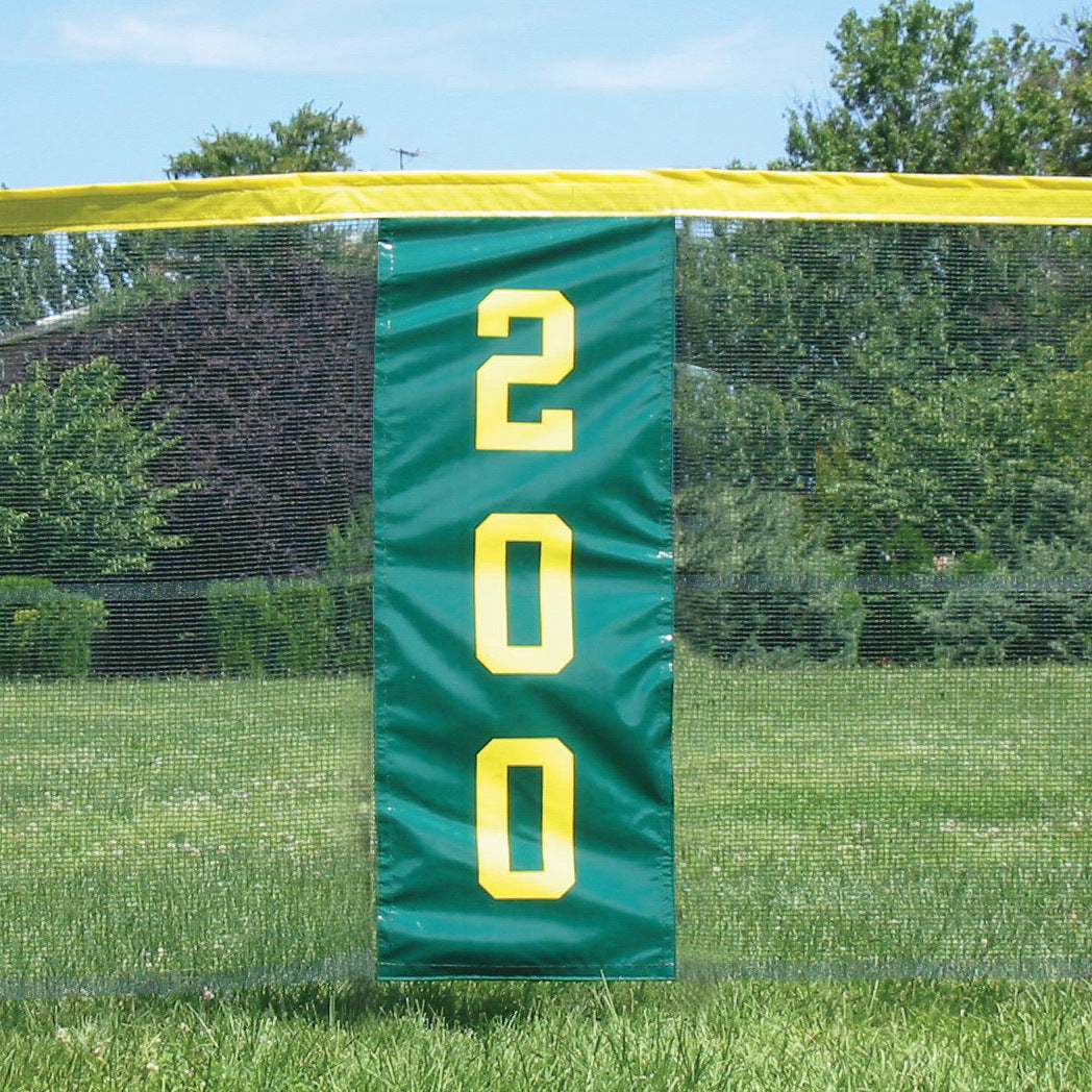 Outfield distance banner for grand slam fencing