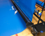 Optional brush assembly for gym floor cover rack