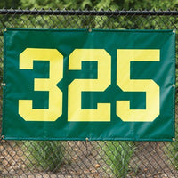 Thumbnail for Printed Vinyl Outfield distance banner - 325 Yellow on Green