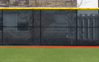 Thumbnail for Closeup of outfield windscreen with SafeFoam fence cap