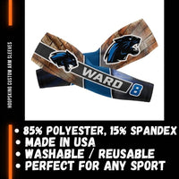 Thumbnail for Custom arm sleeve with panther logo reading Ward 8, polyester spandex, made in USA