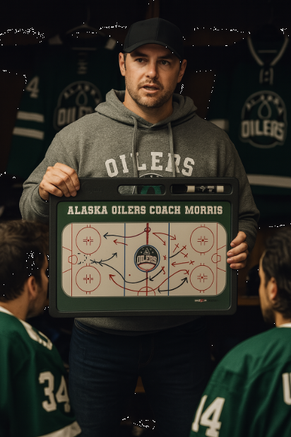 Pizarra blanca personalizada de hockey profesional con mango | 2 caras 