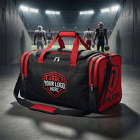 Thumbnail for Black and red duffle bag with 