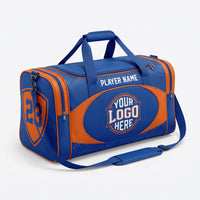 Thumbnail for Blue and orange duffle bag with 