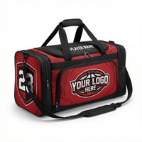 Thumbnail for Red and black duffle bag with 