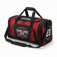 Thumbnail for Red and black duffle bag with 