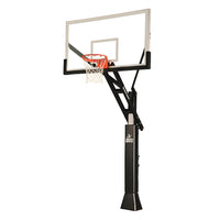 Thumbnail for Basketball System - Titan Adjustable Series (6 in.x 6 in. Pole with 4 ft. Offset) - 72 in. Tempered Glass Backboard, Playground Goal, and Edge/Protector Padding