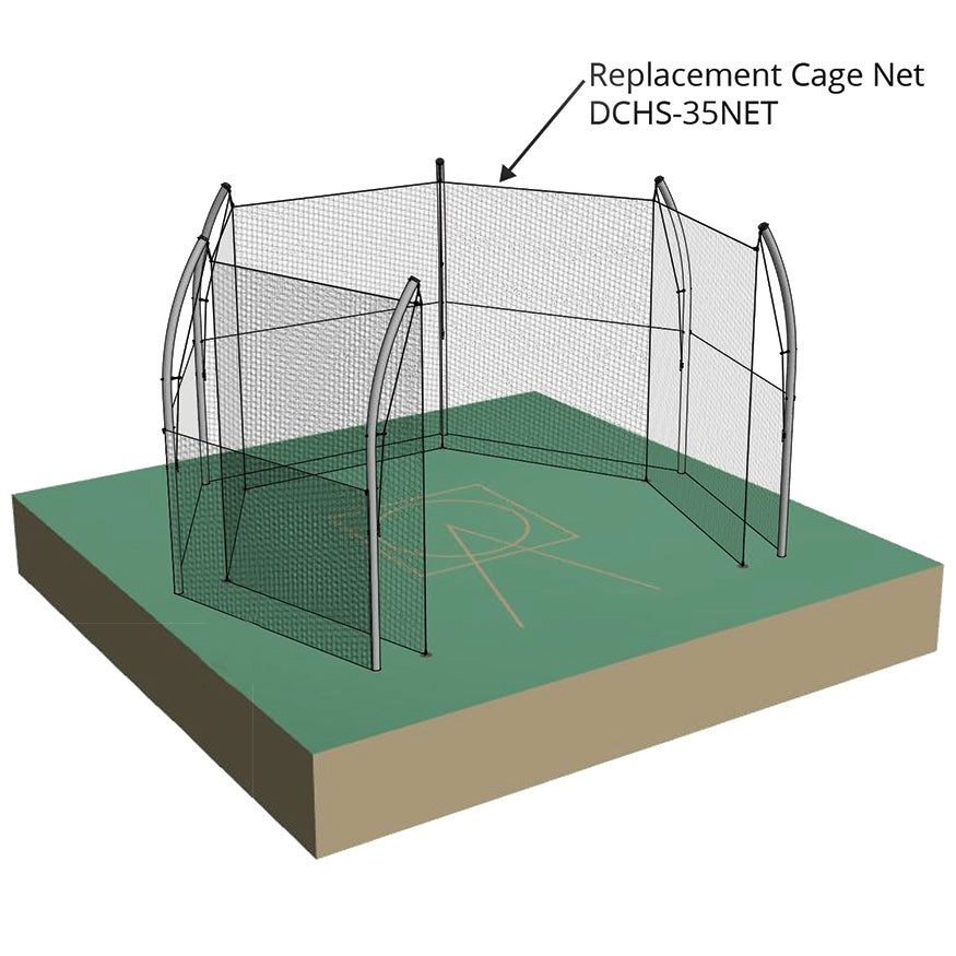 Discus Cage - Replacement Cage Net (1-7/8 in. Sq. #42 Nylon Net) (55 ft.L x 14 ft.H) (Black)