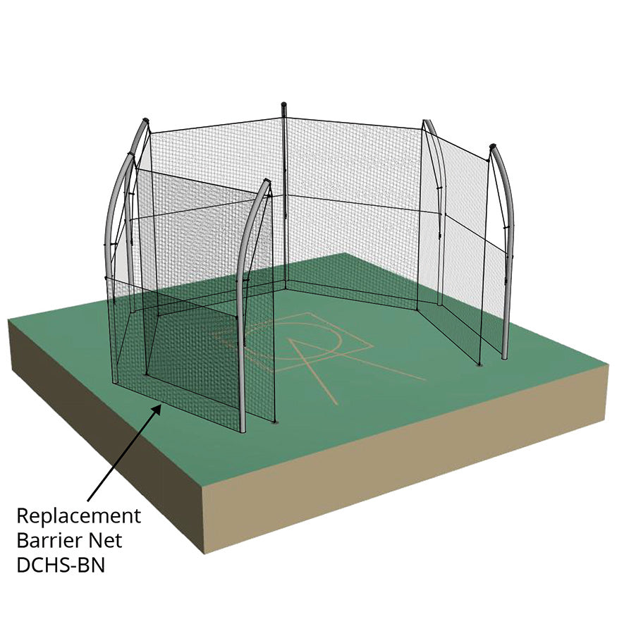 Discus Cage - Replacement Barrier Net (1-7/8 in. Sq. #42 Nylon Net) (63 ft.L x 7 ft.H) (Black)