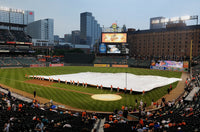 Thumbnail for FieldSaver full infield baseball tarp deployed on the field at Camden Yards in Baltimore