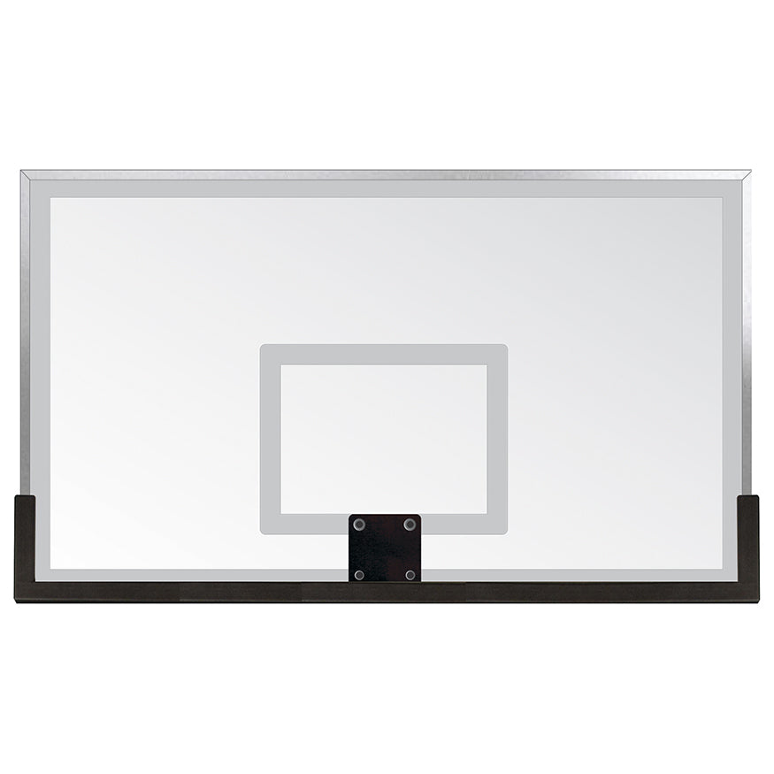 Basketball System - Titan (Powder Coated) Black (6 in. x 6 in. Pole with 6 ft. Offset) - 72 in. Glass Backboard - Flex Rim Goal (Surface Mount)