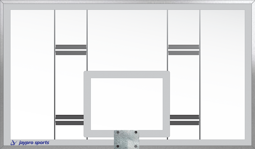 Conversion Backboard - 42 in. Rectangular Glass Backboard - NCAA, NFHS Compliant