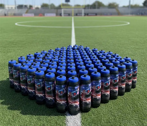 Durable BPA-free 32oz custom water bottle with team branding