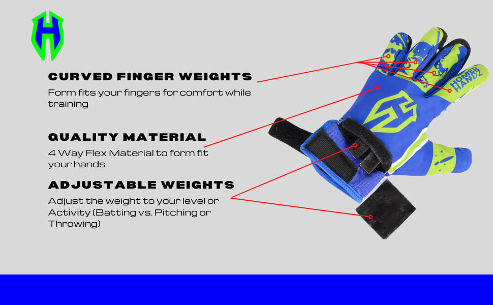 Adjustable strap design on Homer Handz weighted batting gloves