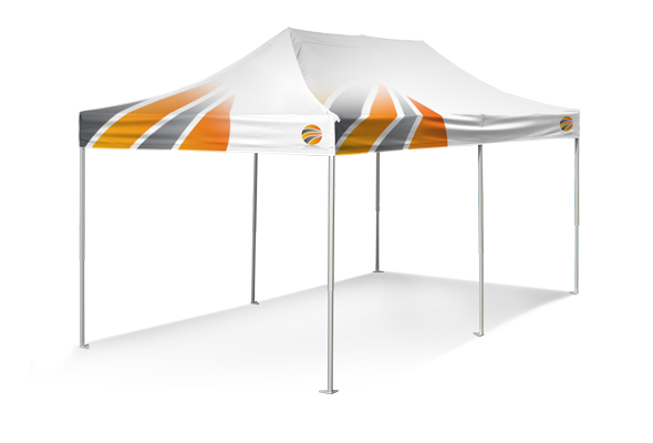 Custom 10x20 foot event tent with sublimated branding