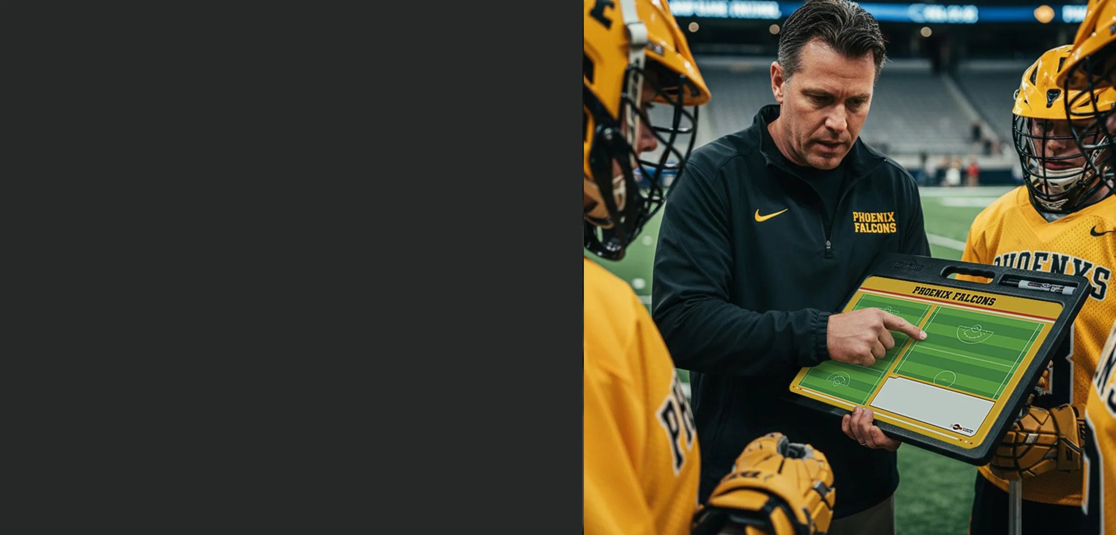 Custom Pro Lacrosse Coaching Whiteboard with Handle – Double Sided Dry Erase Board