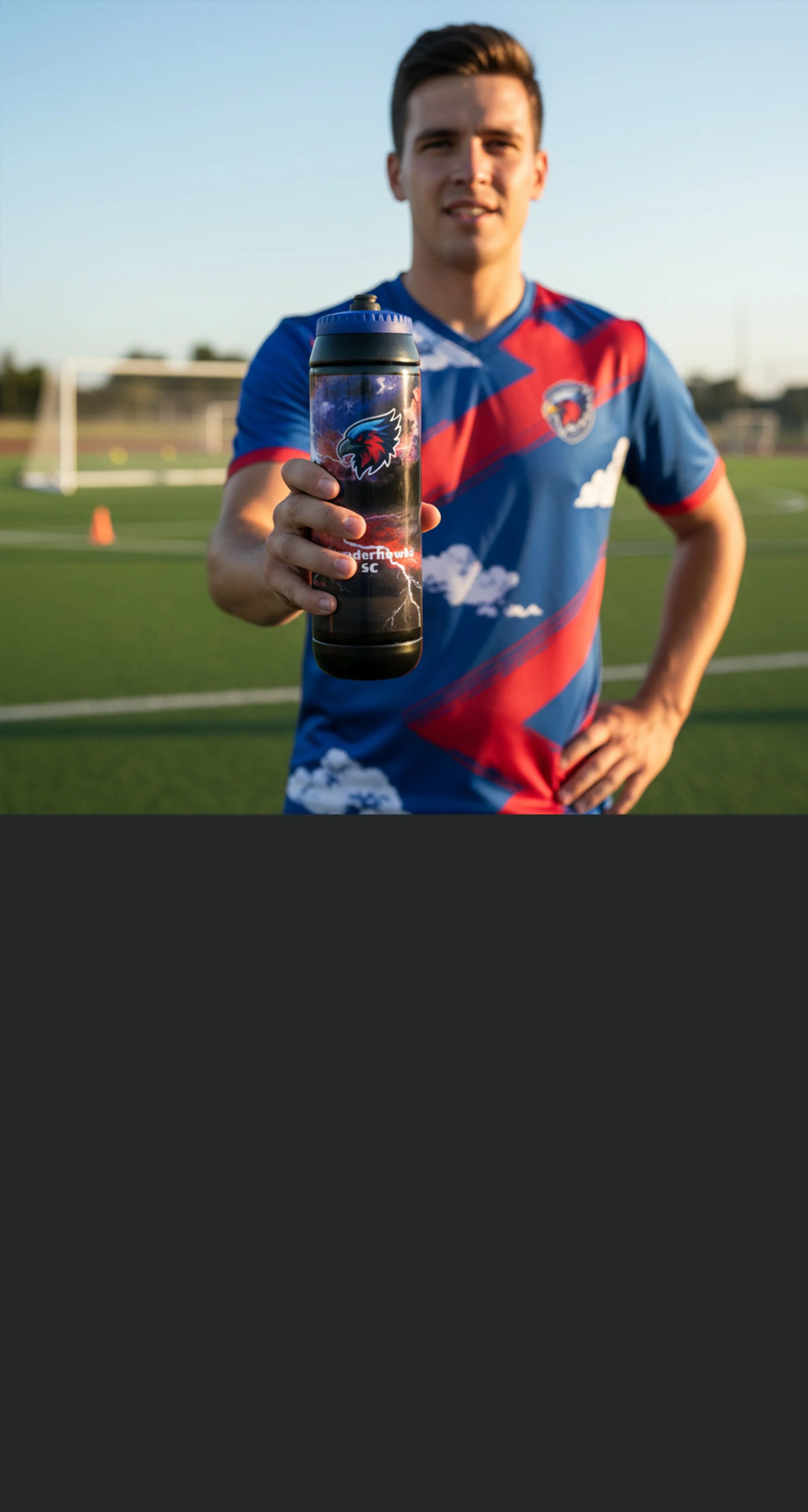 Personalized 32oz sports water bottle for football teams