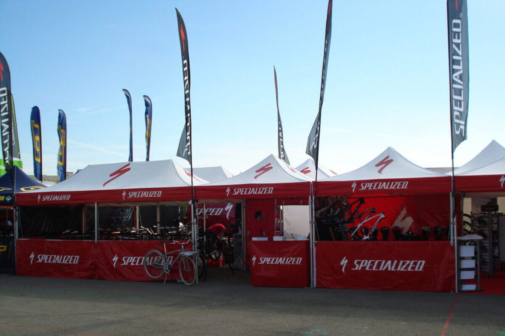 Eye-catching 10x20 event tent with full-color printing
