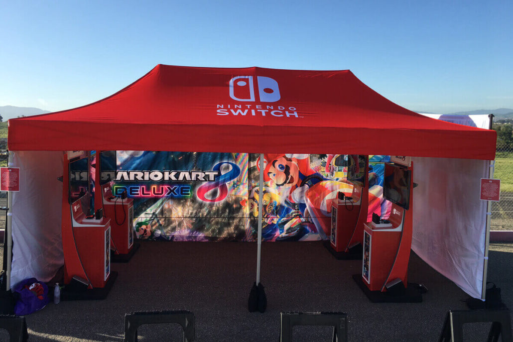 Pop-up 10x20 custom tent for outdoor exhibits