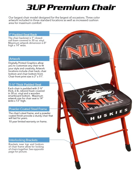 Custom folding chair vinyl