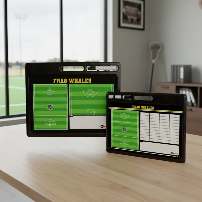 Two Sided Lacrosse Dry Erase Board with Handle for Easy Game Prep
