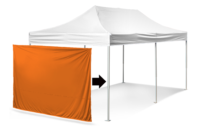 custom event tent 10 foot solid wall