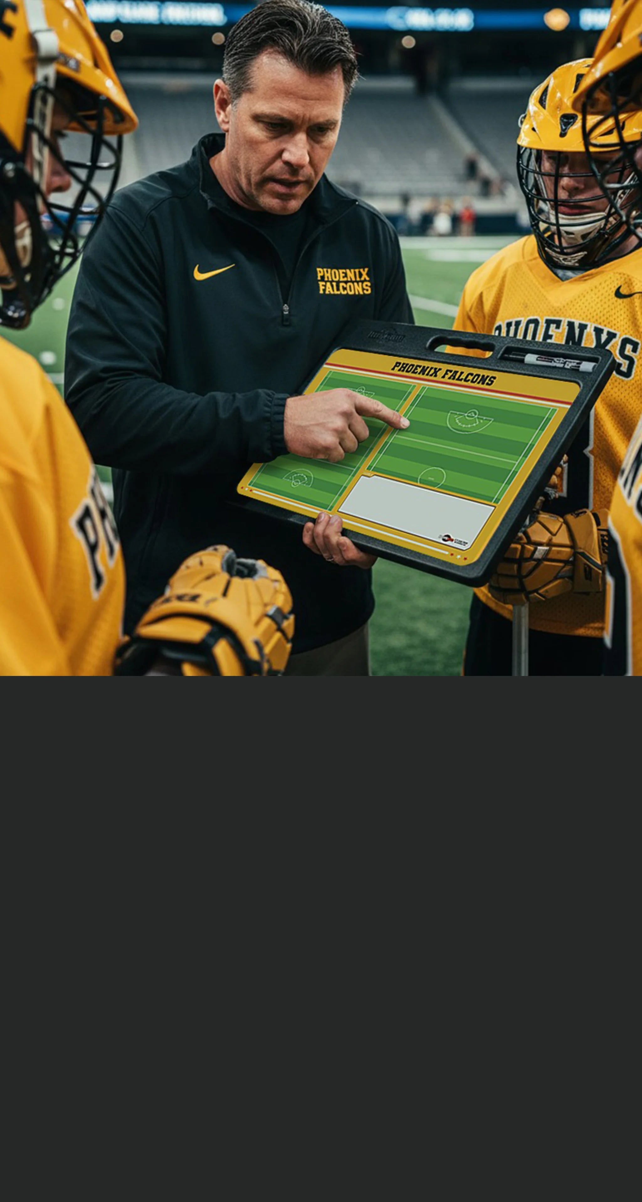Custom Pro Lacrosse Coaching Whiteboard with Handle – Double Sided Dry Erase Board
