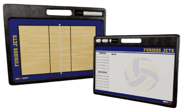 Whiteboard for Volleyball Coaches with Dual-Sided Court Layouts