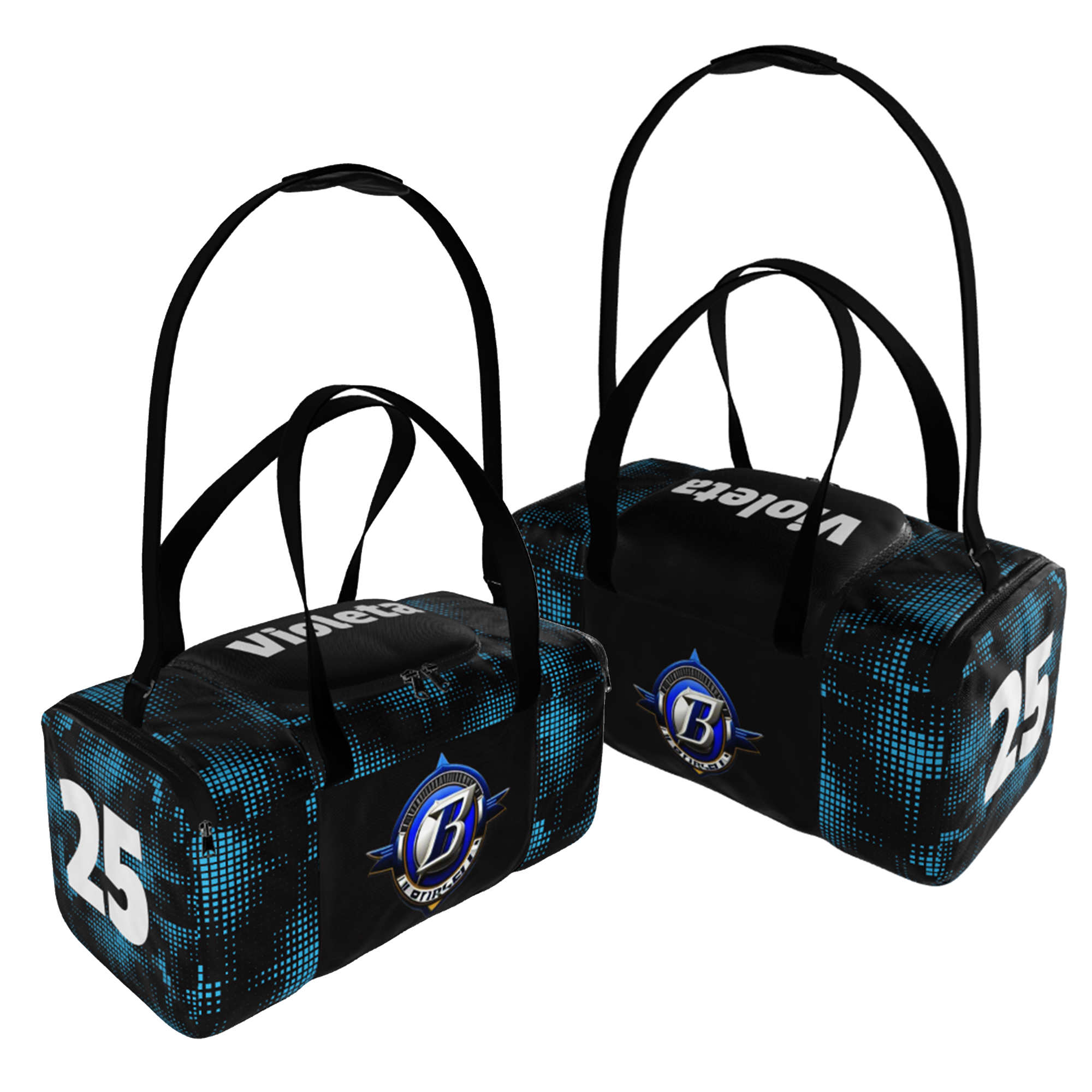 Personalized team duffle bag with school logo