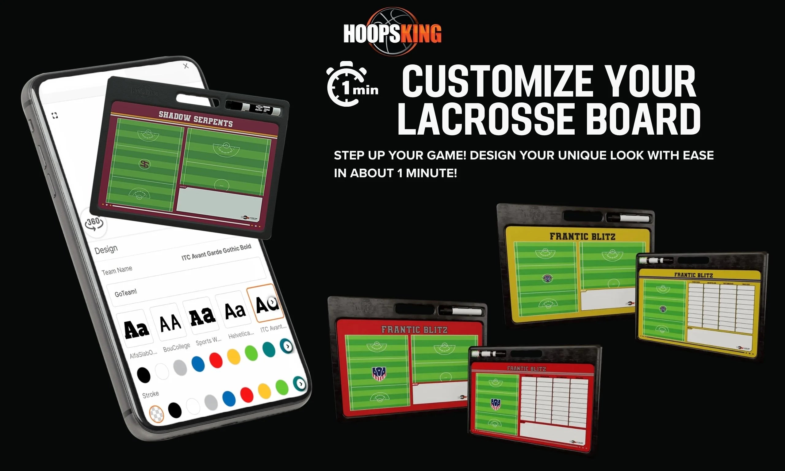 Custom Whiteboard for Lacrosse Coaches – Dual Sided with Convenient Handle