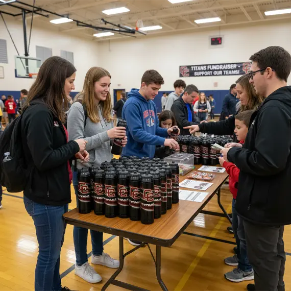 Custom engraved 32oz sports water bottle with team logo