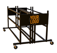 Thumbnail for Black metal ball rack on wheels with 