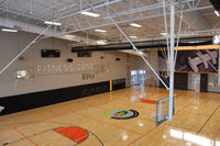 Thumbnail for Single Post Front-Braced Front-Folding Ceiling Hung Basketball Backstop