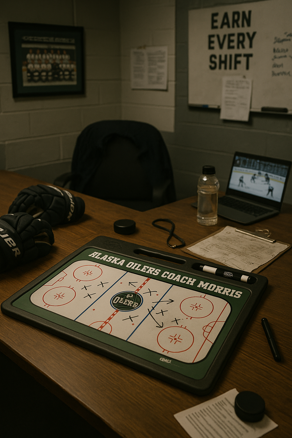 Pizarra blanca personalizada de hockey profesional con mango | 2 caras 