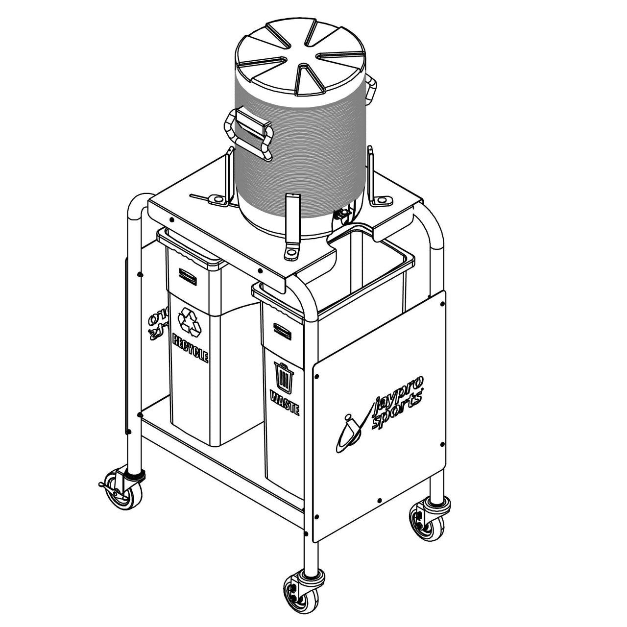 Gym Court/Side Line Hydration Cart | Holds Up to 10 Gallon Cooler | Custom & Non-Custom