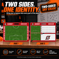 Thumbnail for Custom Soccer carry coaching board: Red soccer coaching faces, labelled Side 1 and Side 2. Generic AI sample illustration. Final artwork follows the selected product designer.