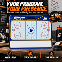 Thumbnail for Custom Hockey carry coaching board: Hockey carry sample face with varied team colors and source-informed sport diagrams or writing areas. Generic AI sample illustration. Final artwork follows the selected product designer.