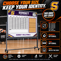 Thumbnail for Custom Volleyball mobile coaching board: Volleyball mobile sample face with varied team colors and source-informed sport diagrams or writing areas. Generic AI sample illustration. Final artwork follows the selected product designer.