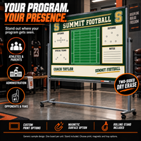 Thumbnail for Custom Football mobile coaching board: Football mobile sample face with varied team colors and source-informed sport diagrams or writing areas. Generic AI sample illustration. Final artwork follows the selected product designer.