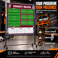 Thumbnail for Custom Soccer mobile coaching board: Soccer mobile sample face with varied team colors and source-informed sport diagrams or writing areas. Generic AI sample illustration. Final artwork follows the selected product designer.