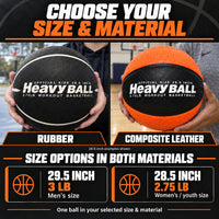 Thumbnail for Weighted basketball size and material options: 29.5 inch 3 lb or 28.5 inch 2.75 lb; one selected ball included