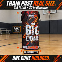 Thumbnail for Big Cone pop-up defender dimensions: 3.5 feet tall and 20 inches in diameter
