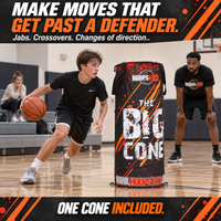 Thumbnail for Basketball dribbling practice around a black Big Cone with a trainer and parent watching; one cone included