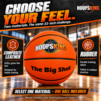 Thumbnail for Big Shot material options: composite leather for indoor training, or rubber for indoor and outdoor practice; select one ball