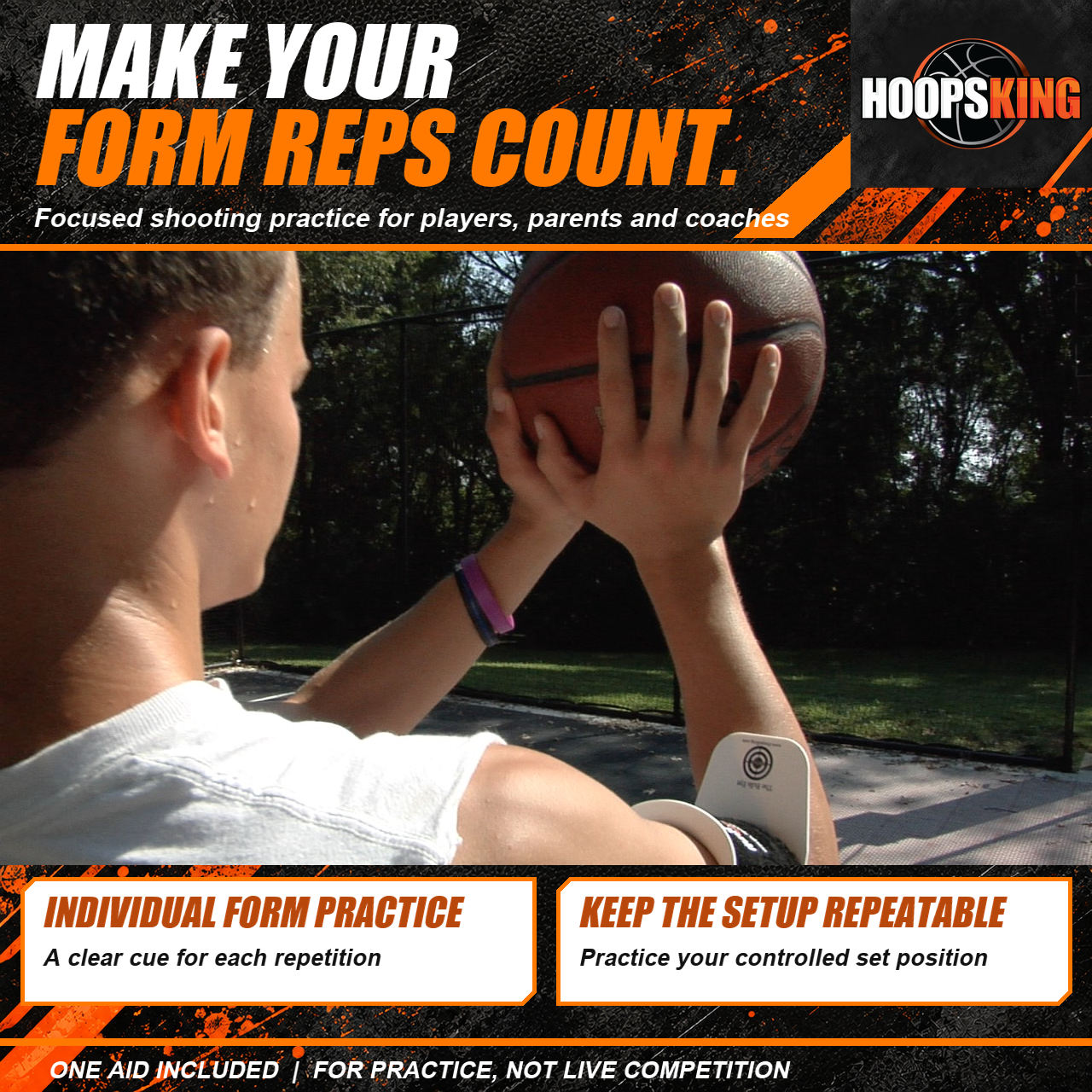 BullsEye on a player during individual shooting-form practice for players, parents and coaches