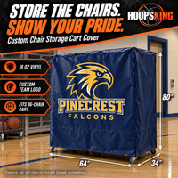Thumbnail for Navy Pinecrest Falcons custom vinyl chair cart cover; cover only, cart and chairs not included.