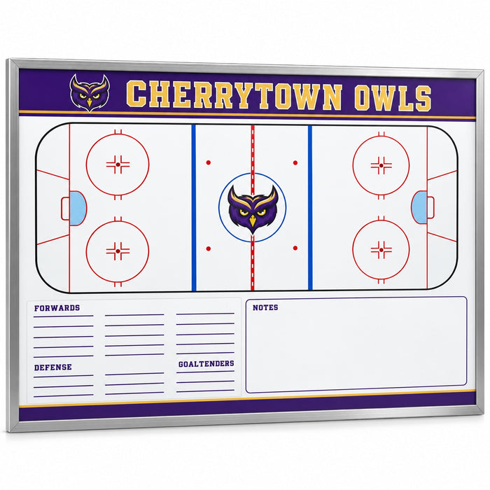 Custom Hockey Locker Room Whiteboard (Wall) | 36X24" | 24X18" |
