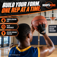 Thumbnail for Perfect Jump Shot Glove goes on the shooting hand to provide finger-spacing, palm and follow-through cues.
